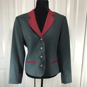 Miss Pendleton Virgin Wool Blazer Jacket, Size 12